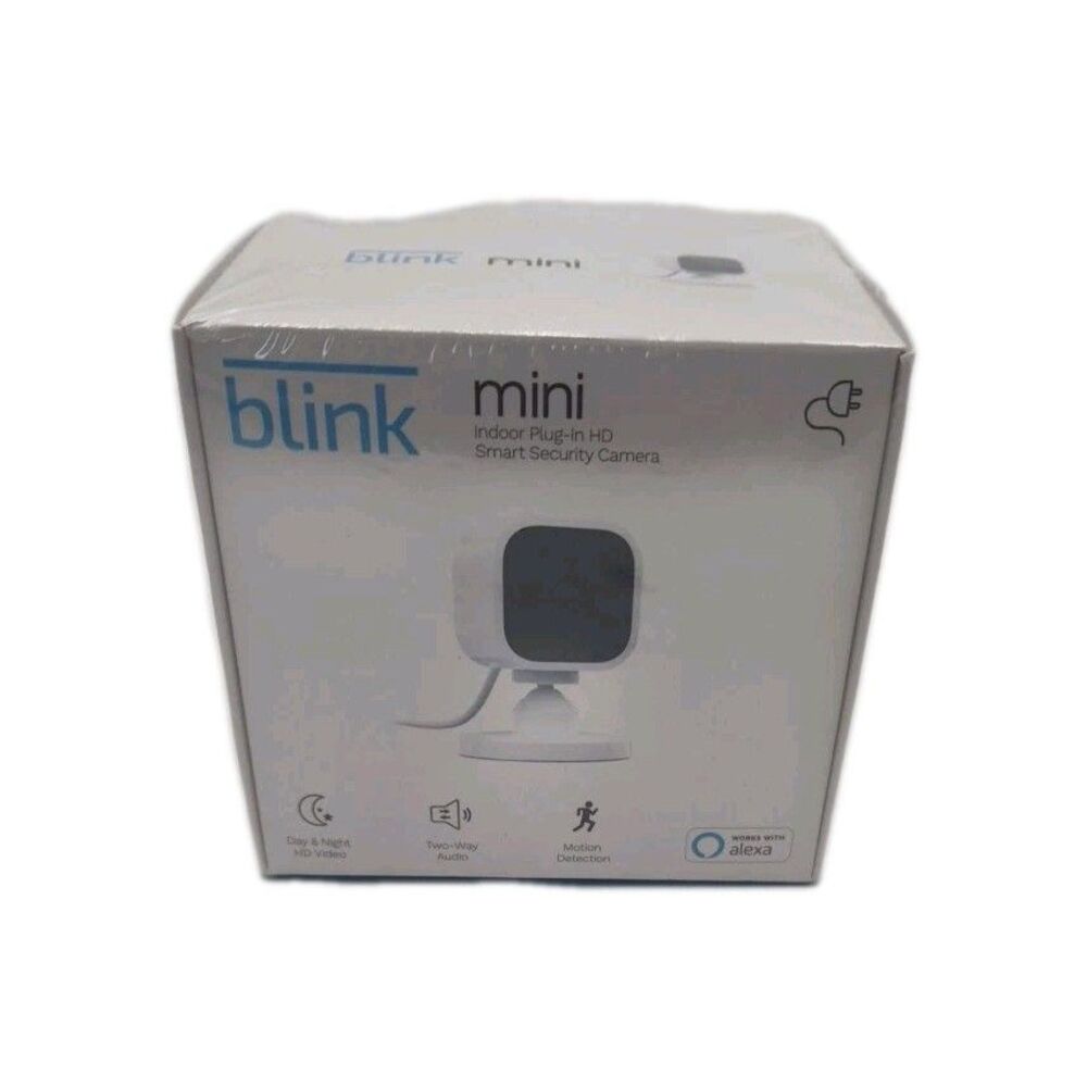 Blink Mini Indoor Plug-In HD Smart Security Camera 1080p White - NEW Sealed